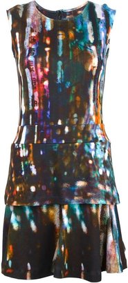 McQ 'Blurry Lights' print flared dress