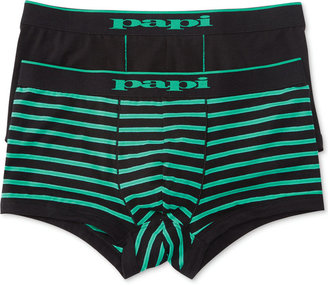 Papi Men's Multi-Striped and Solid Brazilian Trunks 2-Pack