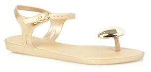 mel Gold heart toe post scented sandals