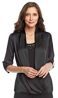 Amy Byer Wrap Layered Top