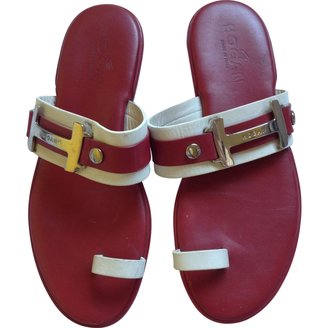 Hogan Red Leather Sandals