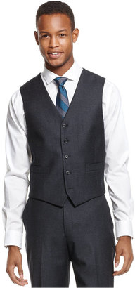 Ryan Seacrest Distinction Blue Flannel Slim-Fit Vest