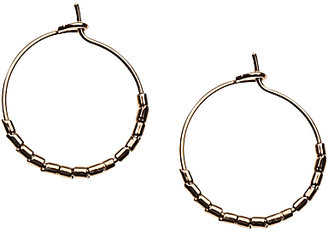 Orelia Mini Hoop Metallic Bead Earrings