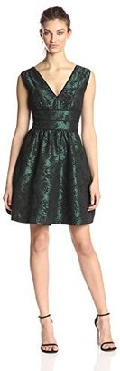 Jessica Simpson Women's Sleeveless V-Neck Lace Fit-and-Flare Dress