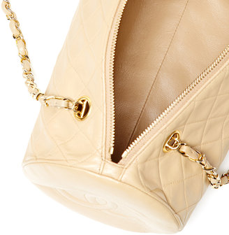 Chanel Tan Quilted Barrel Bag
