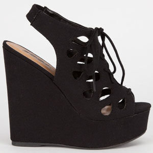 Soda Sunglasses Chop Out Womens Wedges