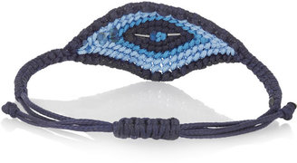 Tibi Diane Kordas Evil Eye silk multi-stone bracelet