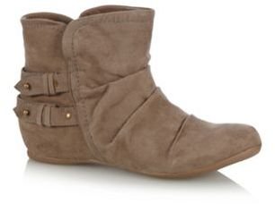 Call it SPRING Taupe 'Girang' suedette boots