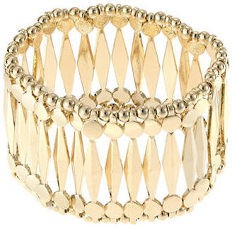 EXPRESSION Beaded Lozenge Stretch Bracelet - GOLD
