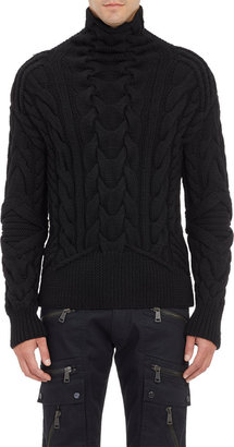 Ralph Lauren Black Label Cable-Knit Mock-Turtleneck Sweater