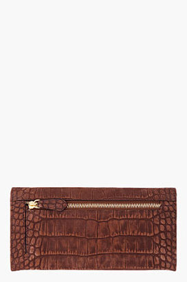 Givenchy Long Brown Croc Embossed Wallet