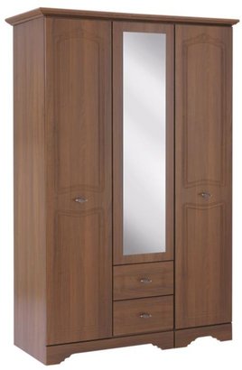 Consort Furniture Limited Berkley 3-door, 2-drawer Mirrored Wardrobe
