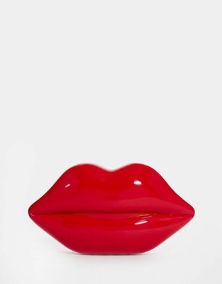 Lulu Guinness Lips Clutch in Red