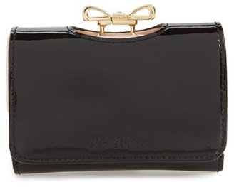 Ted Baker London 32536 Ted Baker London 'Crystal Bow - Small' Patent Leather Clutch Wallet