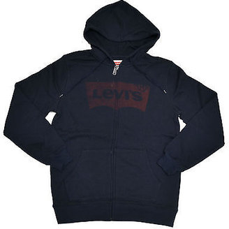 Levi's Levis Hoodie Mens Full Zip Up Hooded Sweater Batwing Logo Black Navy Grey