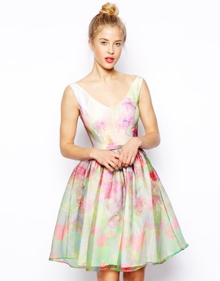 ASOS SALON Organza Floral Prom Dress