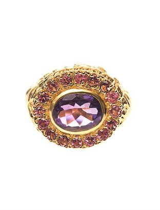 Jade Jagger Amethyst, ruby & gold-plated ring