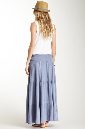 Chaudry Tiered Solid Maxi Skirt
