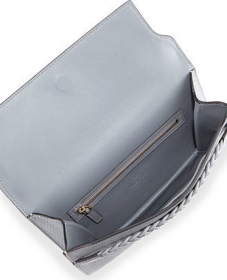 Valentino T.B.C. Braided Strap Clutch Bag, Gray