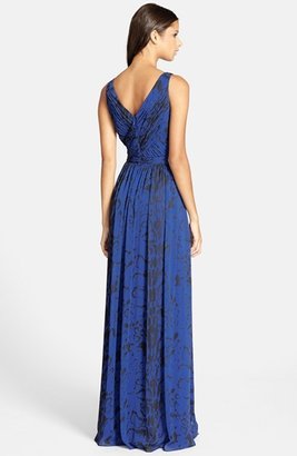 Adrianna Papell Print Chiffon Gown