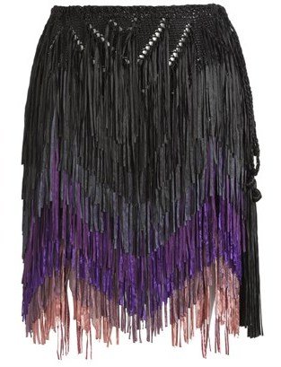 Tim Ryan Purple Chevron Fringe Skirt