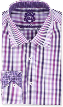 English Laundry Square Print Dress Shirt, Purple