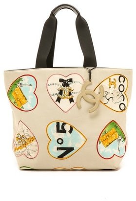 WGACA What Goes Around Comes Around Chanel Canvas Hearts Tote