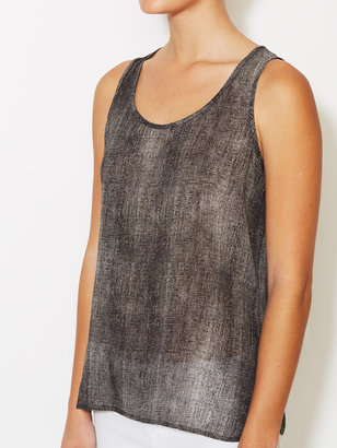Eileen Fisher Silk Printed Scoopneck Shell
