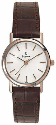 Bulova Quartz Watch-ROSE GOLD/BROWN-One Size