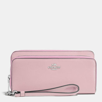 Coach Double Accordion Zip Wallet In Smooth Leather