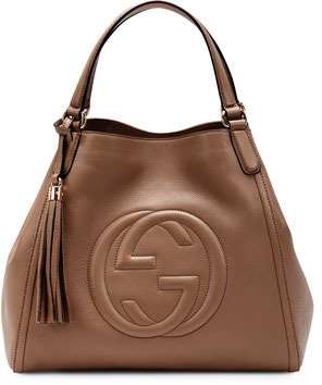 Gucci Soho Leather Shoulder Bag, Brown