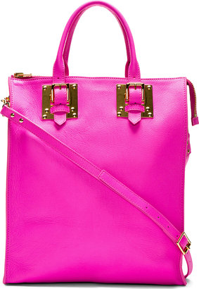 Sophie Hulme Pink Grained Leather Tote Bag