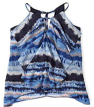 Soulmates Printed Ruffle-Front Top
