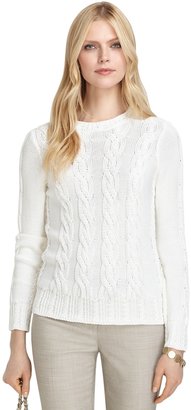 Brooks Brothers Silk and Cotton Cable Knit Sweater