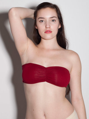 American Apparel Cotton Spandex Ruched Front Tube Bra