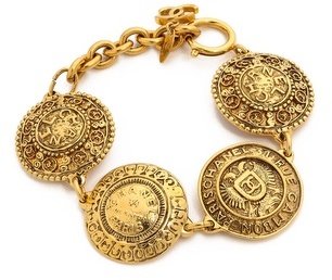 What Goes Around Comes Around Vintage Chanel Filigree Coins Bracelet
