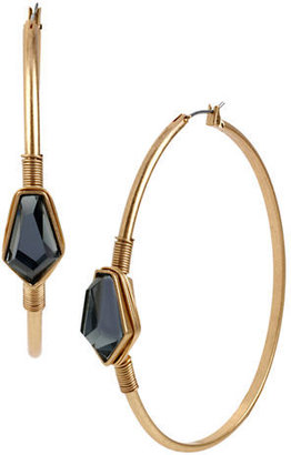 Kenneth Cole New York Faceted Bead Large Oval Hoop Earring