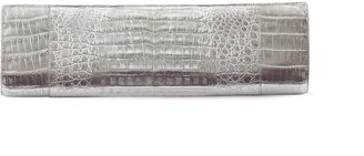 Nancy Gonzalez Slicer Crocodile Clutch Bag, Silver
