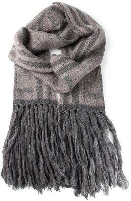 Humanoid fringed scarf