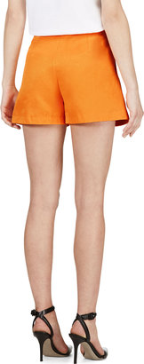 MSGM Orange Twill Foldover Shorts