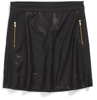 Flowers by Zoe Quilted Faux Leather Skirt (Toddler Girls & Little Girls)