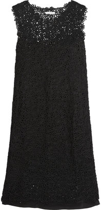 Oscar de la Renta Sequin-embellished crocheted wool-blend dress