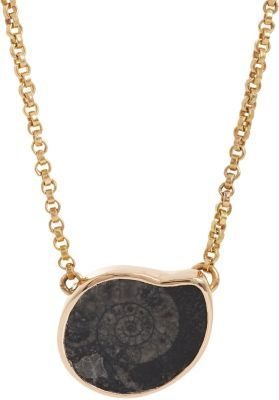 Dezso by Sara Beltran Black Ammonite & Rose Gold Pendant Necklace