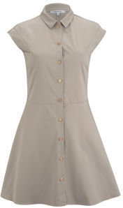 Carven Women's Cotton Sleeveless Shirt Dress Beige