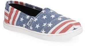 Toms 'Classic Youth - American Flag' Slip-On (Toddler, Little Kid & Big Kid)