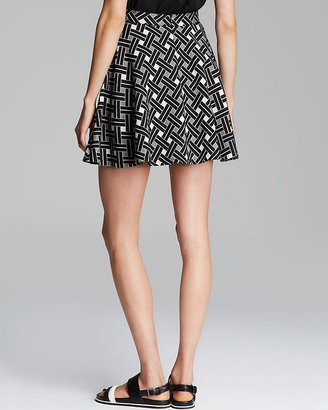 Aqua Skirt - Graphic Knit Jacquard Flare Pocket