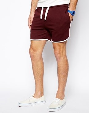 ASOS Jersey Shorts In Short Length - Oxblood