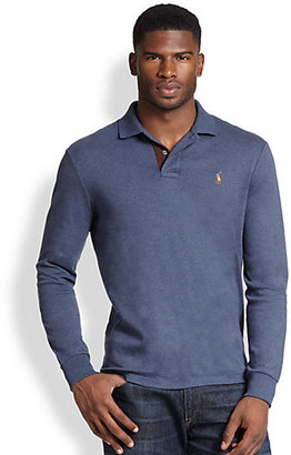 Polo Ralph Lauren Suede-Trimmed Pima Soft-Touch Polo