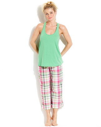 Jenni by Jennifer Moore Pajamas, Sunny Plaid Tank and Capri Pants Set