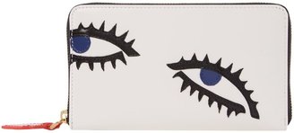 Lulu Guinness Archive eyes white zip around purse